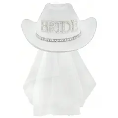 VATYERTY - Sombrero De Vaquera Para Despedida De Soltera blanco