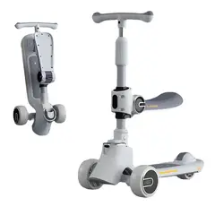 LUBABYCAS - Scooter 3 Ruedas 2 en 1 Últra Resistente Gris