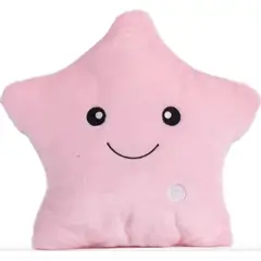 GENERICO - Cojín Almohada Forma Estrella Luminoso Rosado