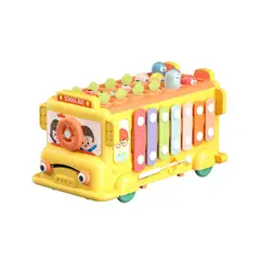 BABYLUNA - Bus Didáctico 6 en 1, Metalófono, Armado, Reloj y Más