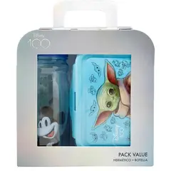 GENERICO - Set Escolar Botella + Hermético Disney 100 Años Para Niños