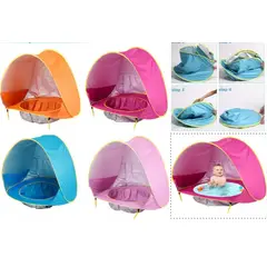 GENERICO - Carpa Piscina De Playa Para Bebe Niños Pegable Uv Rosado