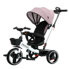 MUNDO ONLINE - Triciclo 4 en 1 Plegable Reclinable 360° Rosado
