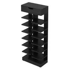 GENERICO - Zapatero Organizador Estante Zapatos 14 Pcs Hall Armario Negro