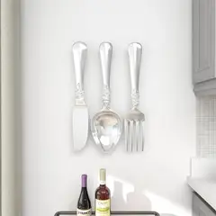 MSA MUEBLES SANTA ANA - SET 3 UTENSILIOS PLATEADO DECO PARED