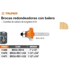TRUPER - FRESA 11470 REDONDEADORA 1 1/4"X21/32"