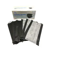 GENERICO - Mascarillas Desechables 3 Pliegues Color Negro 50und