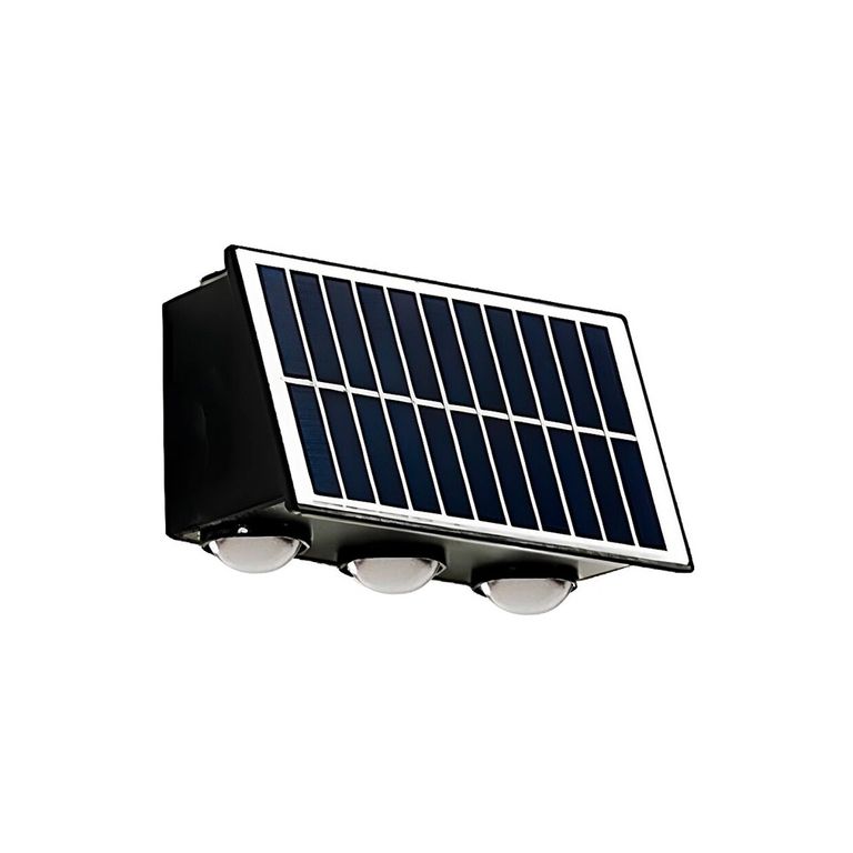 Aplique Solar Muro Exterior Diseño Moderno Luz Cálida 6 Leds