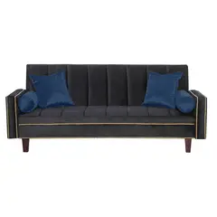 GENERICO - Futon Sofa Cama Vanguardia 200 x110 Negro - Azul
