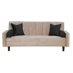 GENERICO - Futon Sofa Cama Vanguardia 200 x110 Beige - Negro