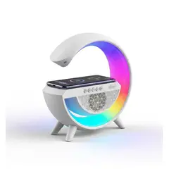 GENERICO - Lámpara De Mesa 3 en 1 Altavoz Bluetooth Parlante Cargador Reloj