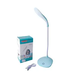 GENERICO - Lampara Led Escritorio Recargable Usb Cuida Ojos Luz Lectura Celeste