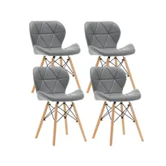 GENERICO - Pack 4 Sillas Radar Eames Grises