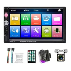BRAXYSTERN - Pantalla 7in Cámara Reversa Radio FM Bluethooth para Auto con control
