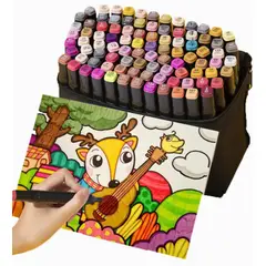 GENERICO - Set 80 Marcadores De Alcohol Plumones Lapices Marcadores