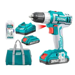 TOTAL TOOLS - Taladro Atornillador Inalambrico 10mm 20v Bat Carg Total Tdli2002
