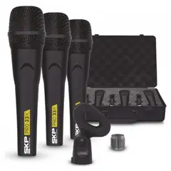 SKP - Kit 3 Microfonos Dinamicos Alambricos PRO 33K