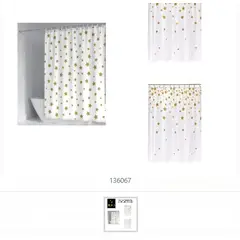 GENERICO - Cortina Para Ducha Con Detalles Dorados