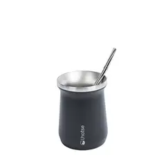 LHOTSE - Mate Acero Inoxidable con Bombilla Black - Negro