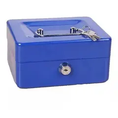 GENERICO - Caja Fuerte Metálica Con Llave Para Dinero 15x12 269002 Azul