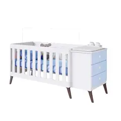 KIDSCOOL - Cuna Con Cajonera Encanto Azul