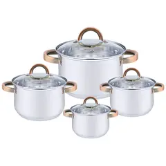 HAUSROLAND - Bateria 8 piezas acero inoxidable Berlin