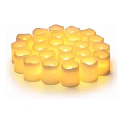 GENERICO - Pack 24 Mini Velas Led Con Efecto Llama Decorativas
