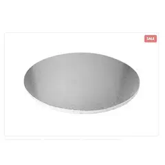 GENERICO - Base De Madera 25cm10in Redonda Plateada Reposteria