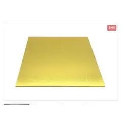 GENERICO - Base De Madera 35cm14in Cuadrada Dorada Reposteria