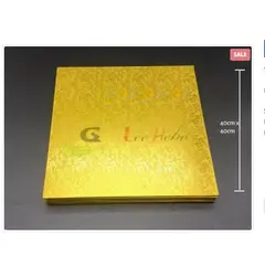 GENERICO - Base De Madera 40cm16in Cuadrada Dorada Reposteria