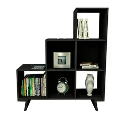 BE DESIGN - ESTANTE CON 3 NIVELES NEGRO CASTAÑO