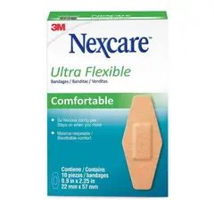 NEXCARE - Banditas Ultra Flexible Comfortables Tamaño único 22mm x 57mm 10 unidades