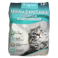 TRAPER - Arena Sanitaria Aglutinante con Carbón Activado 12 kg
