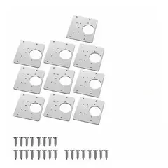 GENERICO - 10 placas de fijación de bisagras de acero inoxidable.