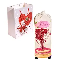 GENERICO - Flores Eternas Artificiales En Cúpula Luces Pilas Bolsa Regalo