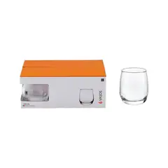 HOMEWELL - Set 6 Vasos Whisky Vidrio Transparente 350Ml