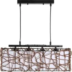 GENERICO - Lámpara Techo Natural Rectangular 4 Ampolletas