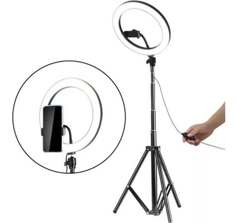 Aro De Luz Led 30cm Trípode Altur 21m Envio