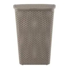 REYPLAST - Cesto Para Ropa Bali Ratan Con Tapa 55lts - Marrón