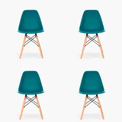 FORM DESIGN - Pack 4 Sillas Comedor Eames DSW Petróleo Form