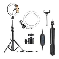 GENERICO - Aro Led 30cm Tripode 210cm Con Soporte Celular