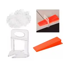 GENERICO - Cuñas 100 Unds + Clips Separador Nivelador Cerámica 100 Unds