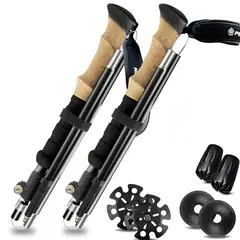 PENTAGON - Bastones Trekking Ajustable Aluminio Profesional x2