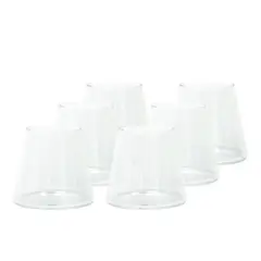 SIMPLIT - Set 6 Vasos de Vidrio Estilo Japonés 320 ml