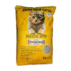 GENERICO - Arena sanitaria para gatos 12Kg Perlas finas Sweetie Kitty.