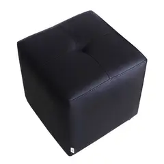 MUEBLES HVM - Puff negro cuero 4040