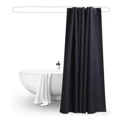GENERICO - Cortina Baño Negra Impermeable 180x180 Cms