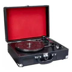 LISM - Tocadiscos 3Velocidades Maleta Ecocuero Parlante Bluetooth 295023 Ngro