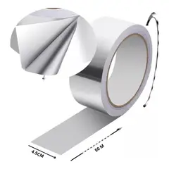 GENERICO - Cinta Adhesiva De Aluminio Lisa 48mm X 50 Metros