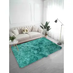 GENERICO - ALFOMBRAS PELUDAS DE COLOR TURQUESA JASPEADA EN LA MEDIDA 180X200cm